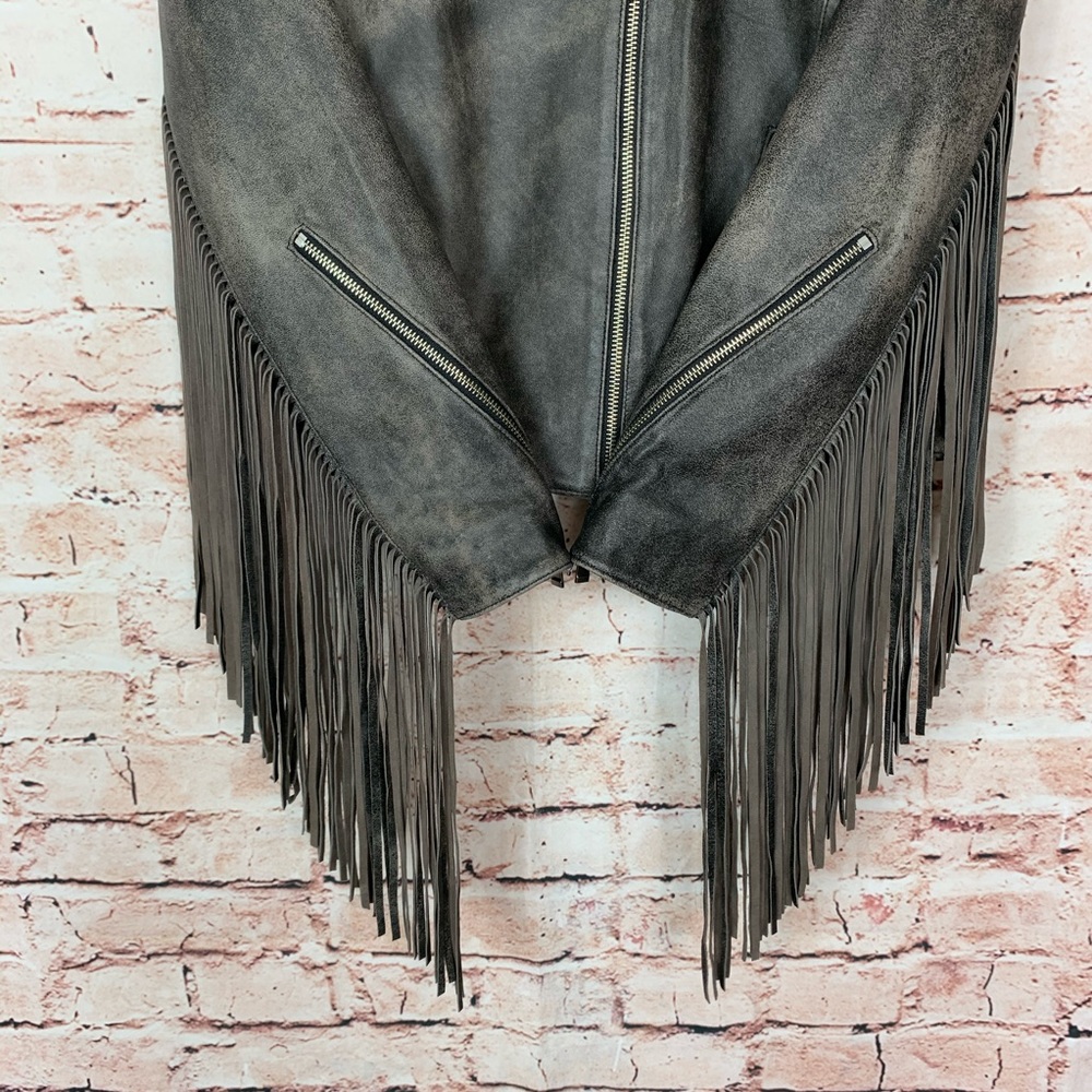 As by Df Haute Leather Fringe Moto Jacket - Picture 4 of 6